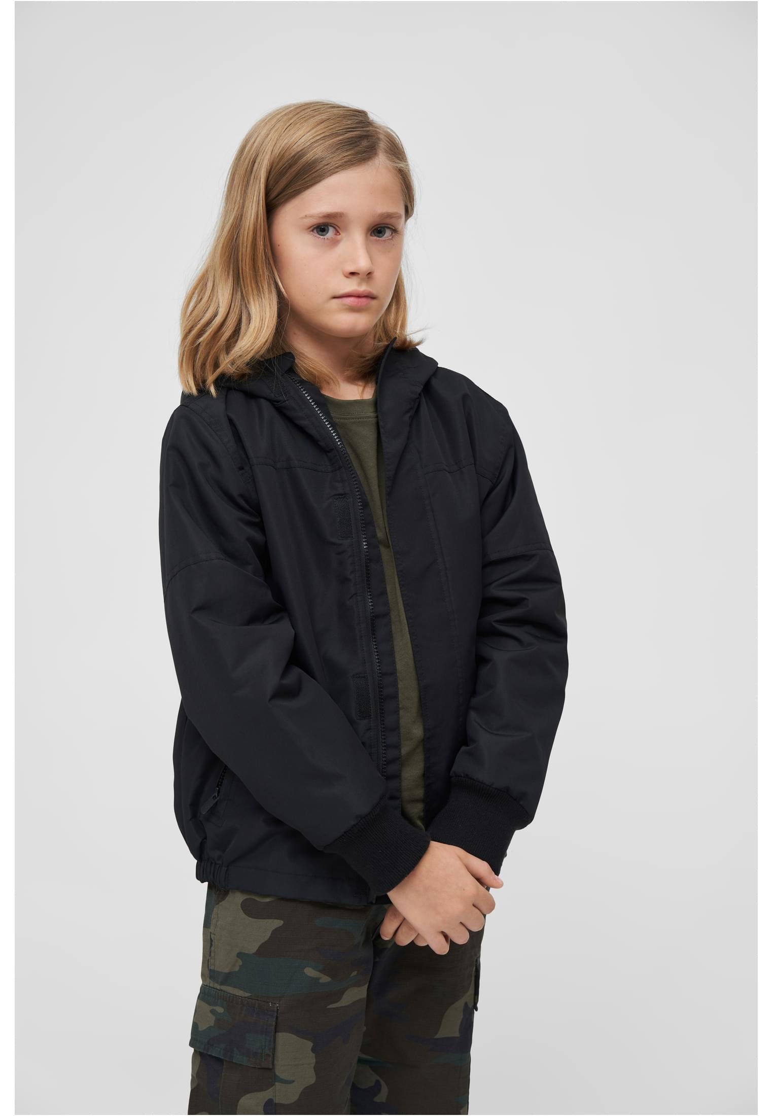 (1-St) Windbreaker Brandit Kids Herren black Frontzip Outdoorjacke