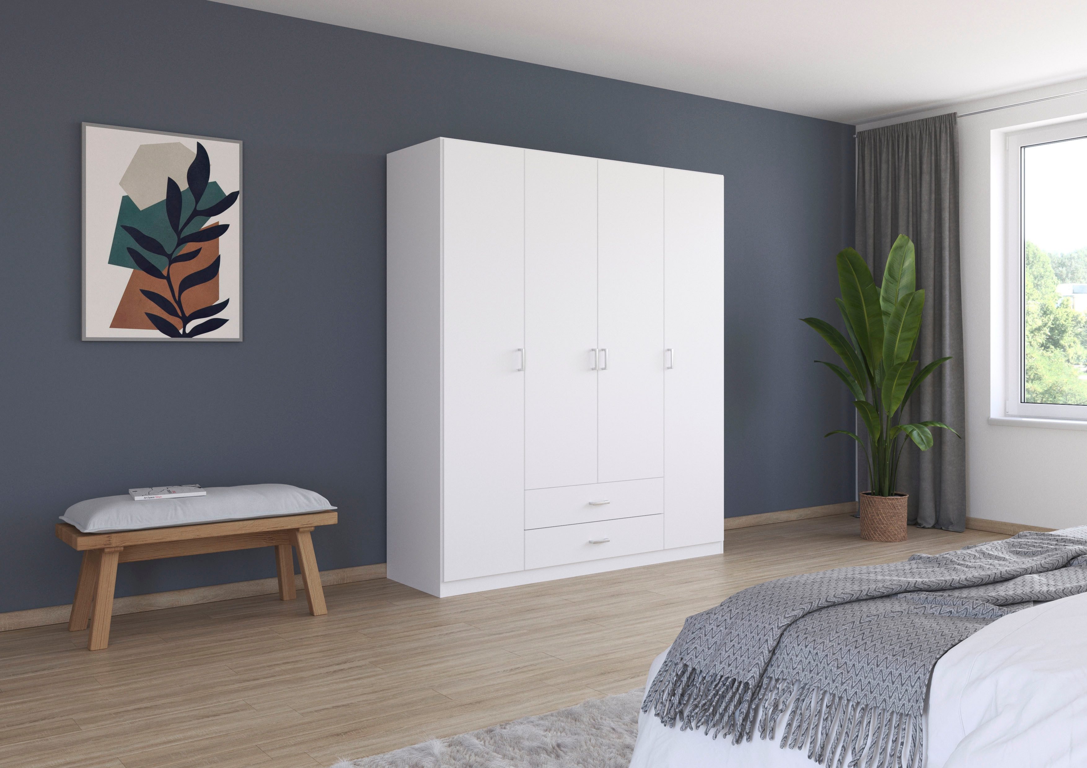 rauch Drehtürenschrank Kleiderschrank Garderobe GAMMA Breiten 91/136/181/226/271/315/360 cm (in 3 Ausstattungen BASIC/CLASSIC/PREMIUM (inkl. SOFT-CLOSE-Funktion) mit Schubladen, verschiedene Griff-Varianten TOPSELLER MADE IN GERMANY