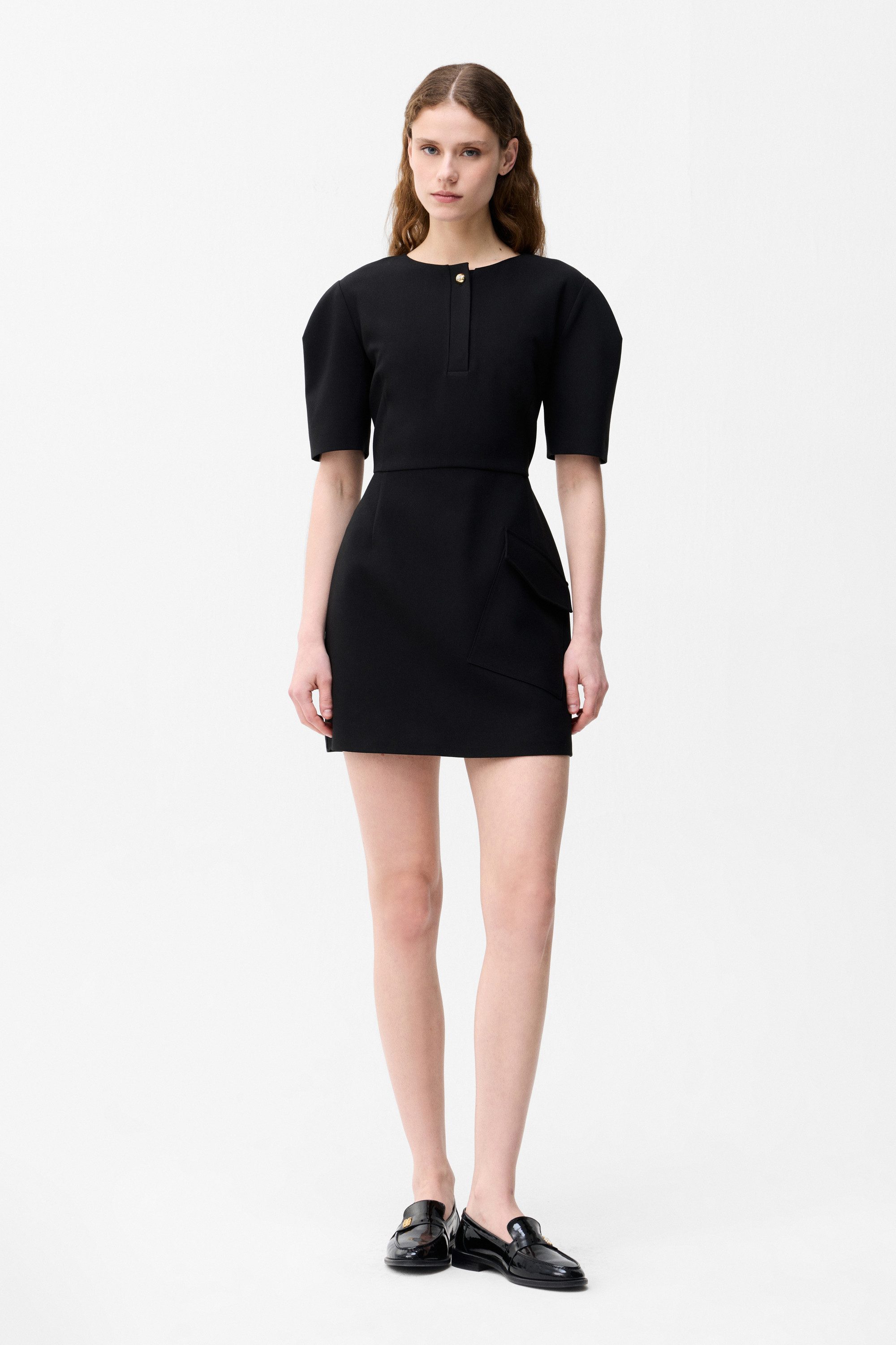 adL Jerseykleid Kurzärmeliges Kleid mit Tasche