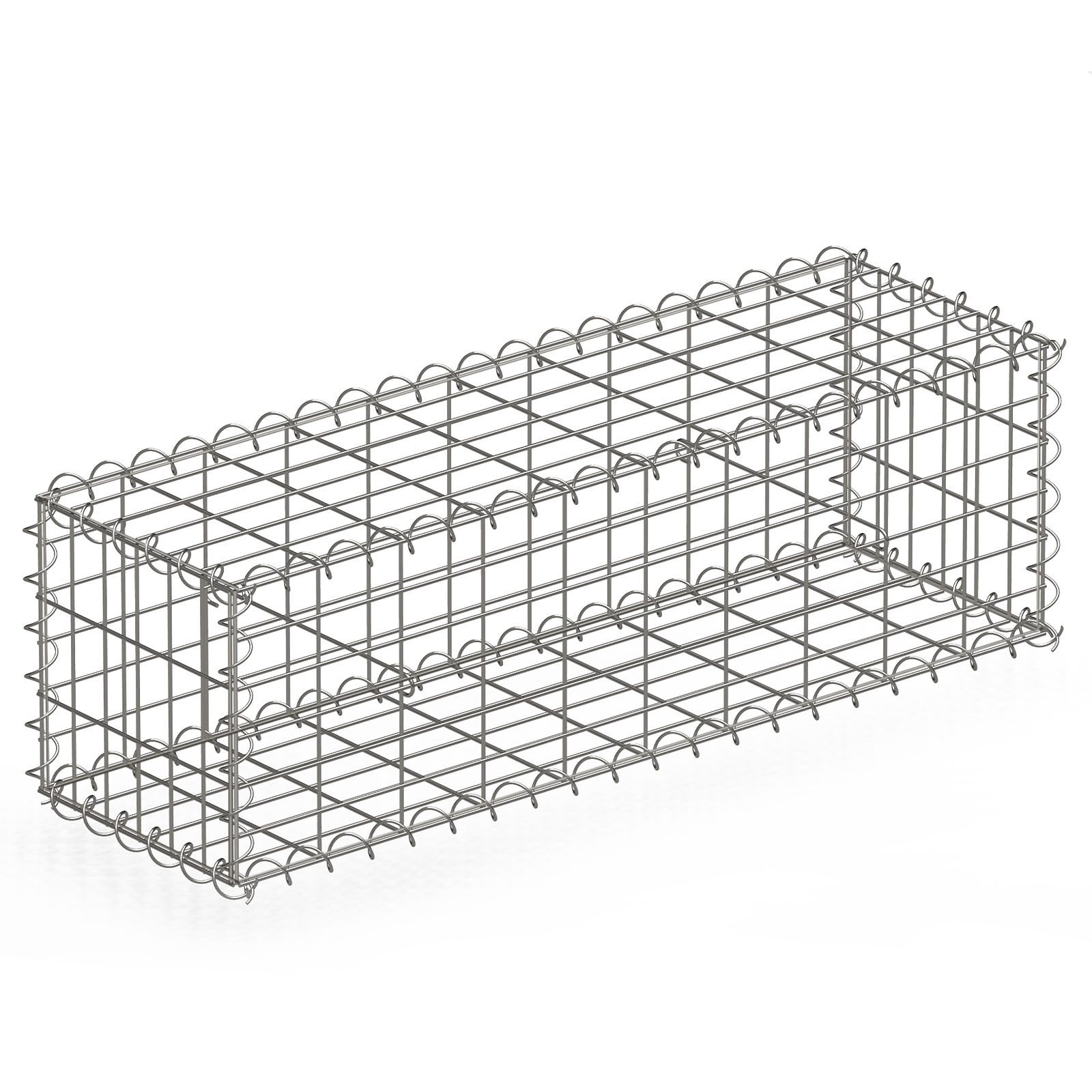 Kubus Gabionenzaun Secura, Ideal als Sichtschutz, Trennwand oder Deko, Abstandshalter verhindern Verformung