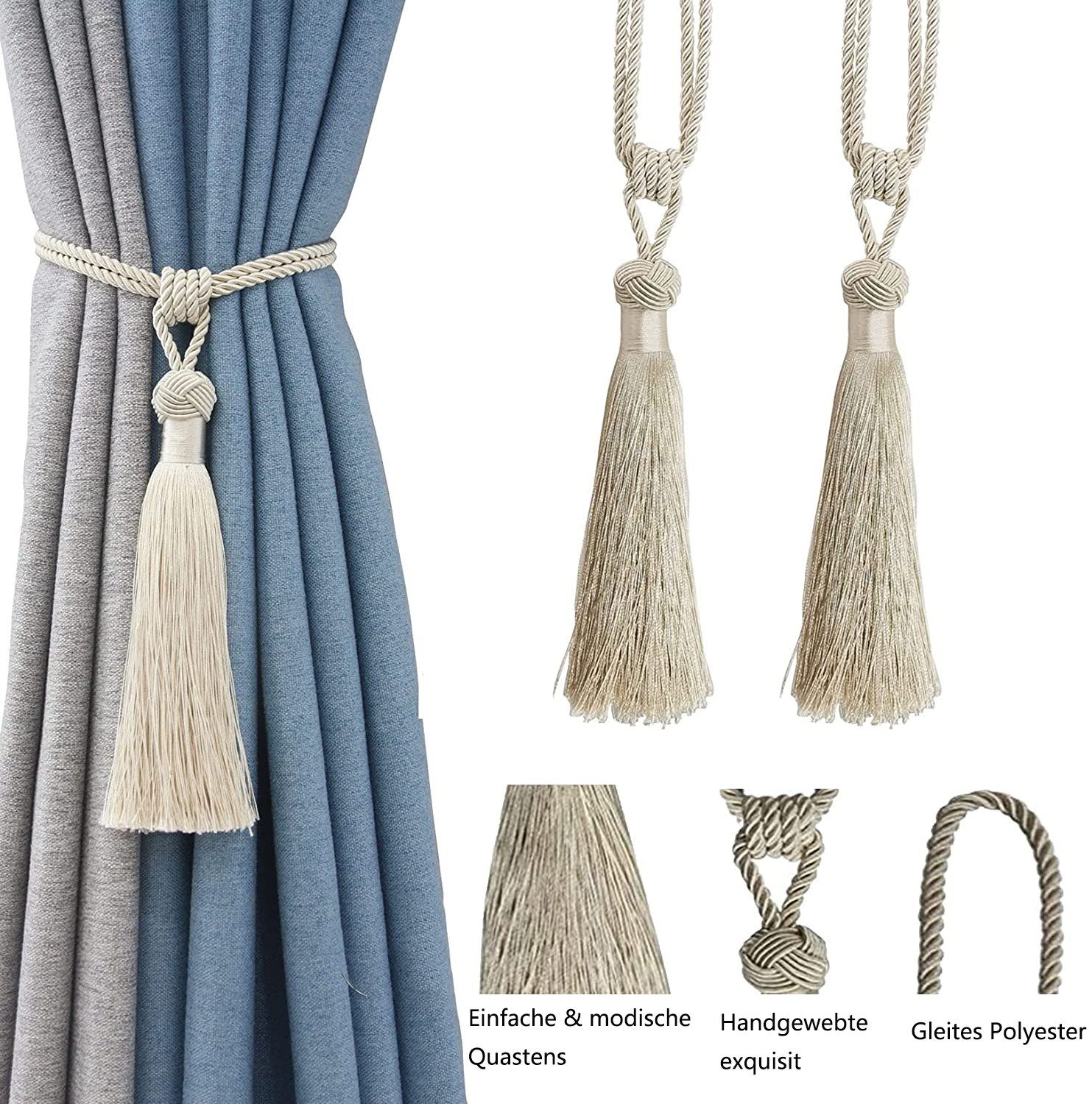Vorhang Mit handgefertigt für Haus-Dekoration, GelldG und Quaste Fransen