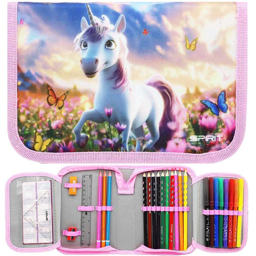 Spirit Federmäppchen 28-teilig 2025 Mädchen Mini Pony Einhorn