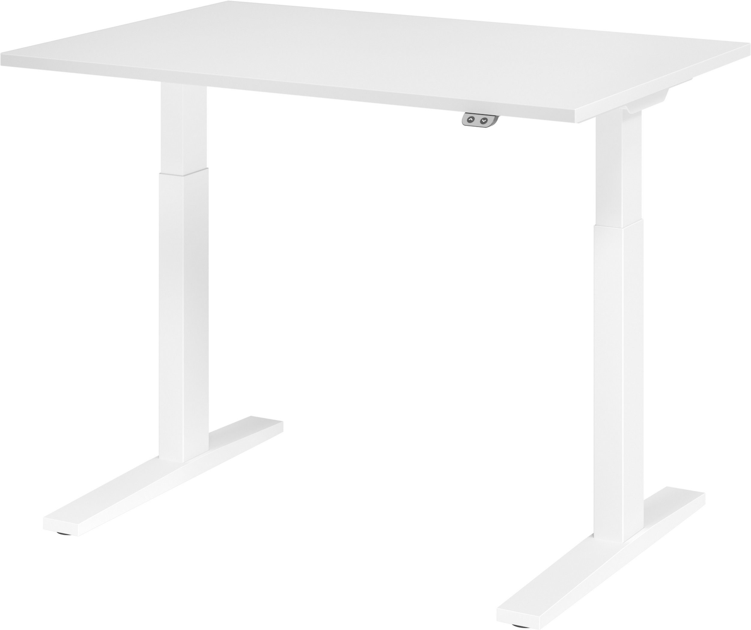 | cm XMKA, 80 - Weiß Weiß Gestell: Schreibtisch Rechteck: Schreibtisch bümö Weiß x 120 - Weiß Dekor: elektrisch
