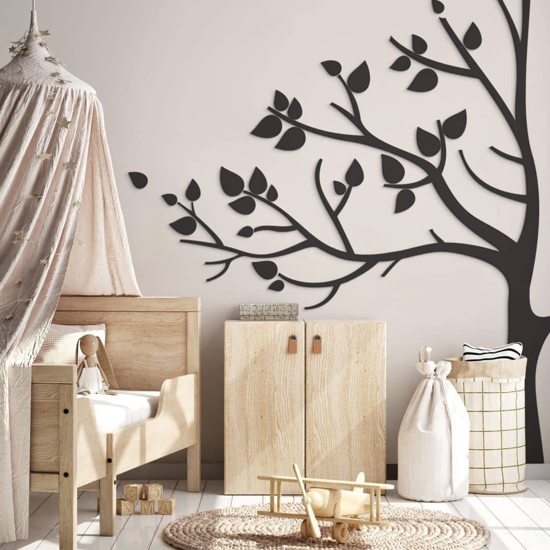 K&L Wall Art Holzbild Lebensbaum Kinderzimmer Boho Deko Baum des Lebens, (Holzposter mehrteilig), Holz Wandbild XXL