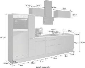 OPTIFIT Küchenzeile Aken, mit E-Geräten, Breite 330 cm