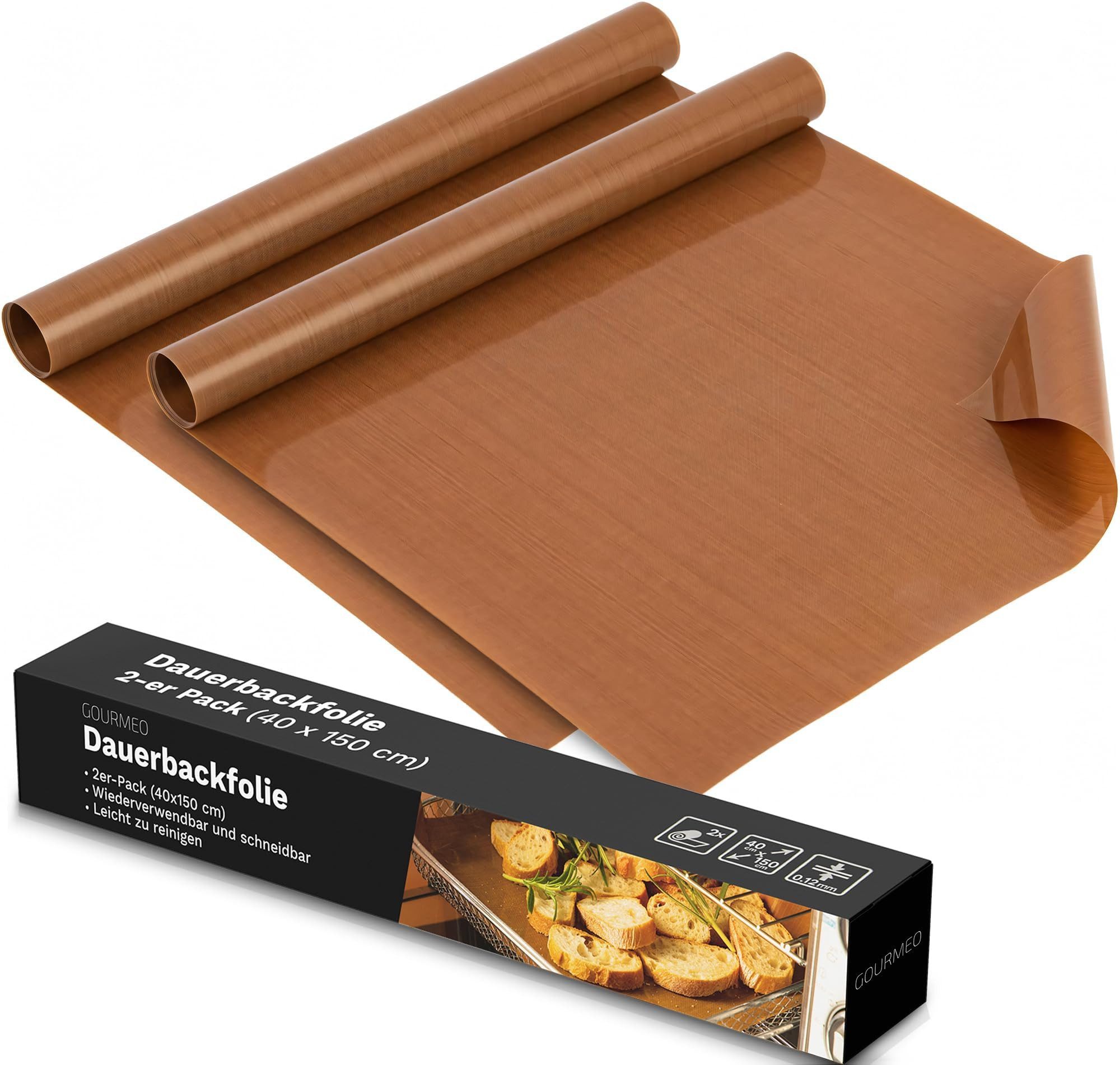 GOURMEO Backmatte Dauerbackfolie 2 Rollen, 40x150 cm, wiederverwendbar