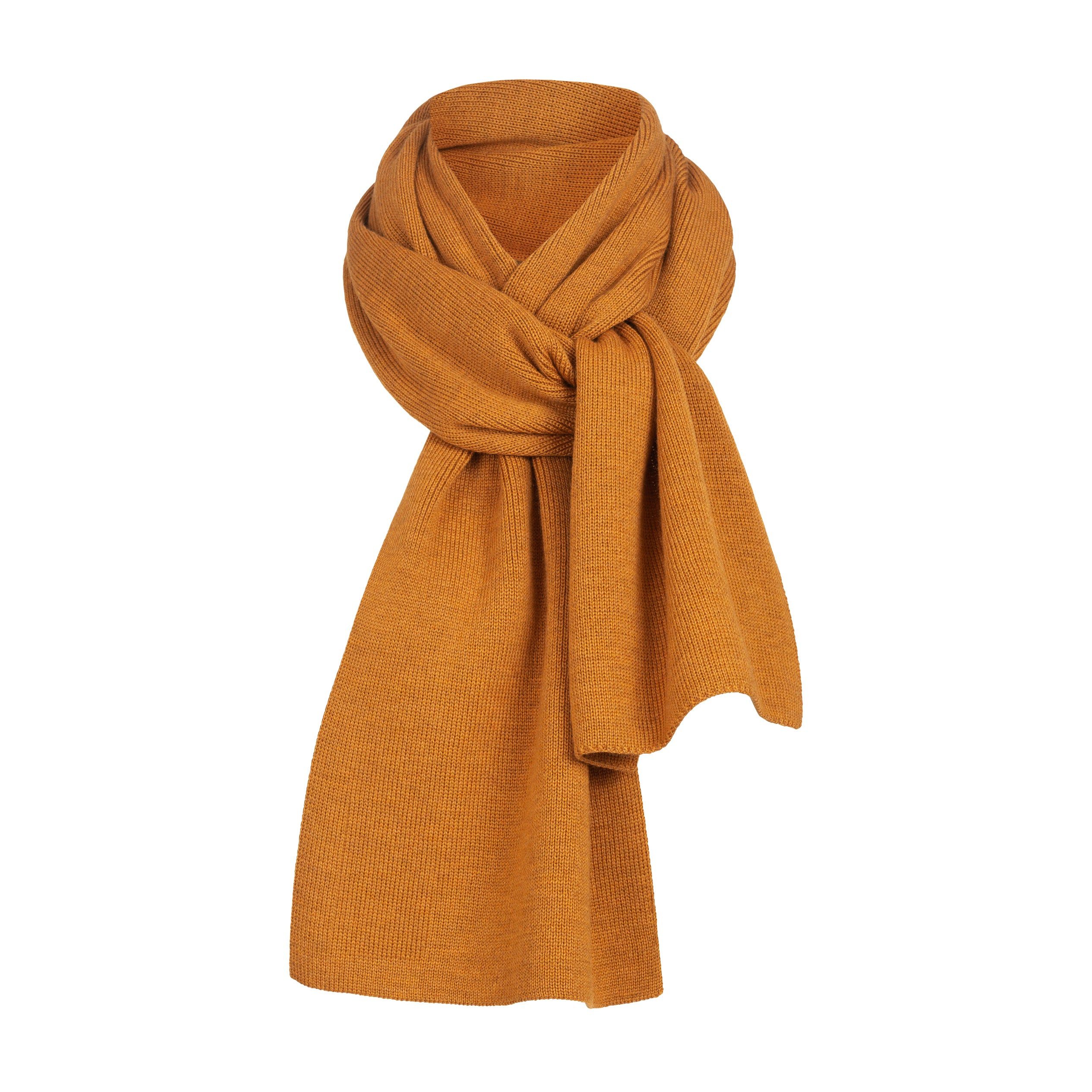 Tom Fyfe Strickschal TOM FYFE Merino Strickschal Unisex Ocker / One Size