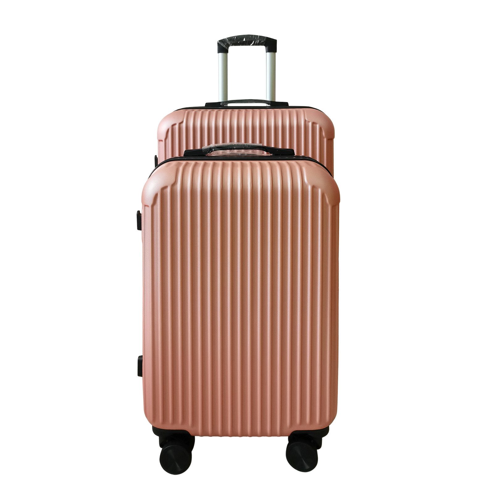 NTK-Collection Hartschalen-Trolley Hartschalenkoffer 2er-Set Frenzi Rosegold, 4 Rollen