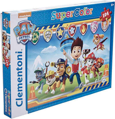 Clementoni® Steckpuzzle »Supercolor Puzzle - Paw Patrol (104 Teile)«, 104 Puzzleteile