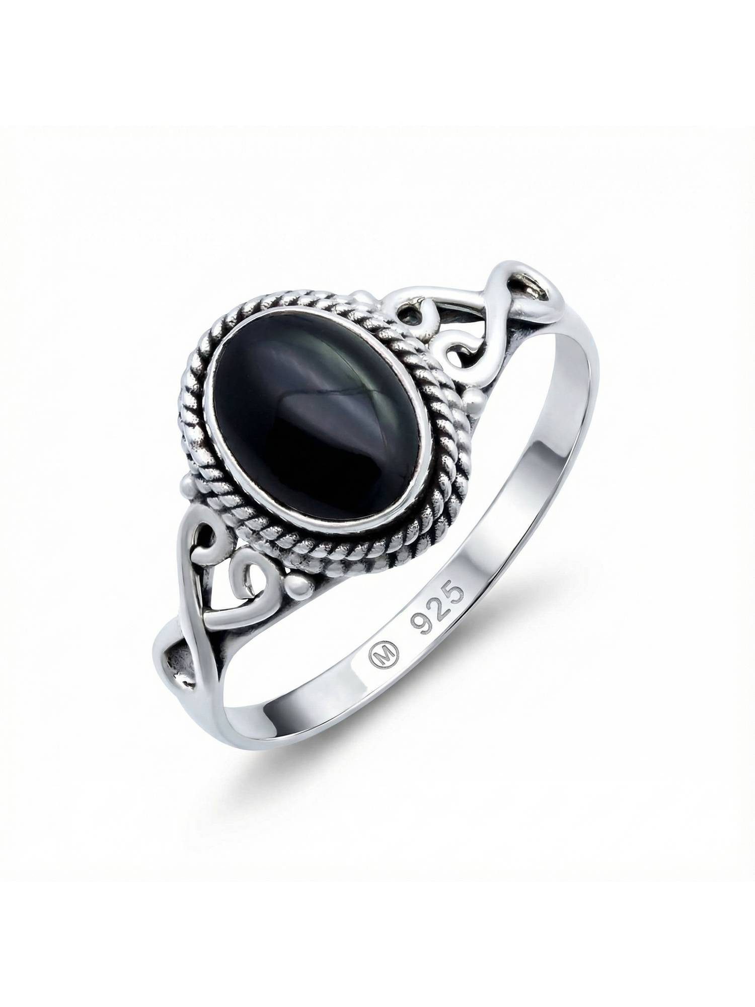 mantraroma Silberring BAGHIMI oval aus 925 Silber mit Onyx (Ring mit Schmuc günstig online kaufen
