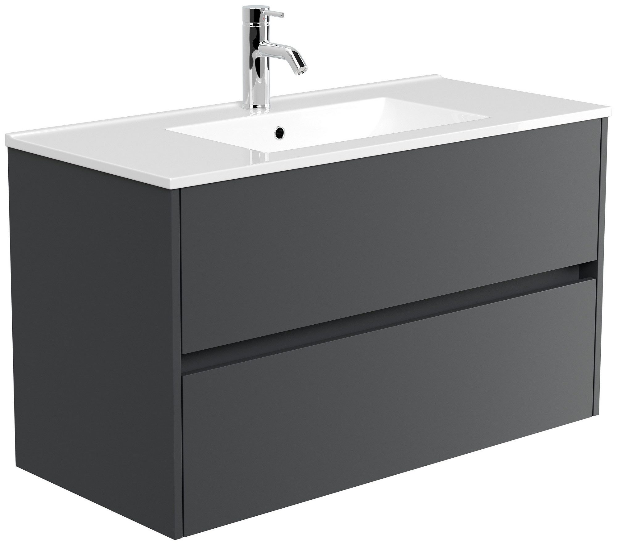 Posseik Badmöbel-Set Badmöbel Waschplatz "Limes 100 cm" Grafit günstig online kaufen