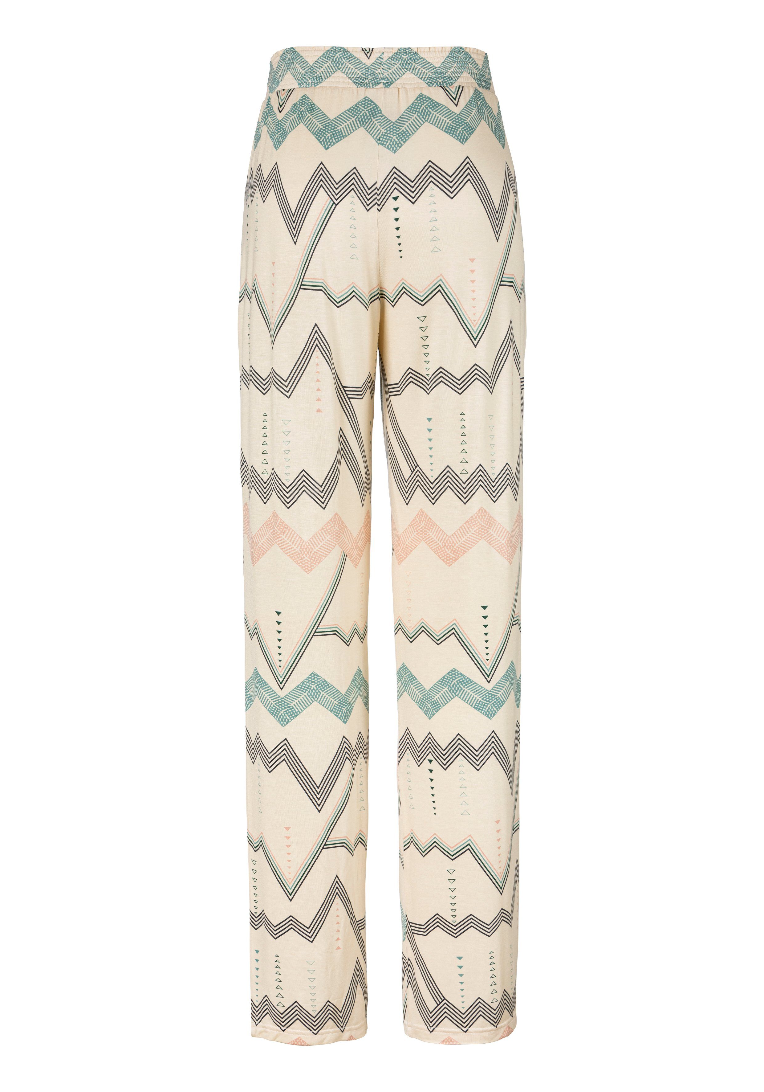 LASCANA Pyjamahose mit grafischem Zick-Zack Muster – Bild 4 von 5
