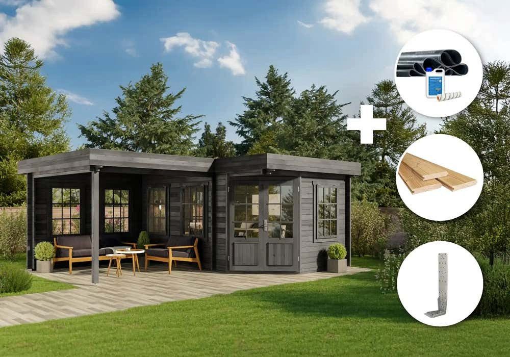 Alpholz Gartenhaus Holz Set - 5-Eck günstig online kaufen