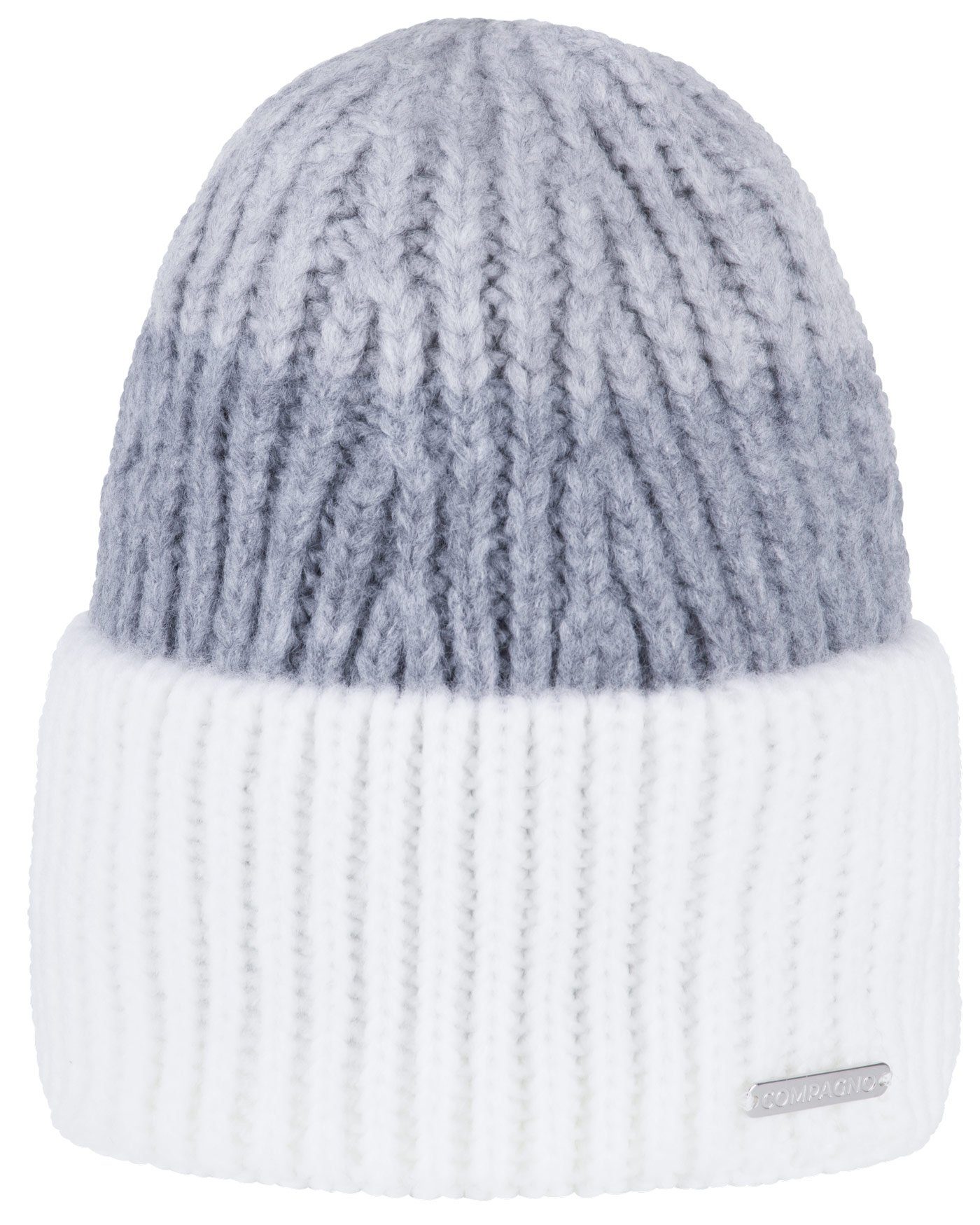 compagno Strickmütze (1-St) Klassische Beanie Wintermütze Strickmütze Damen mit breiter Krempe