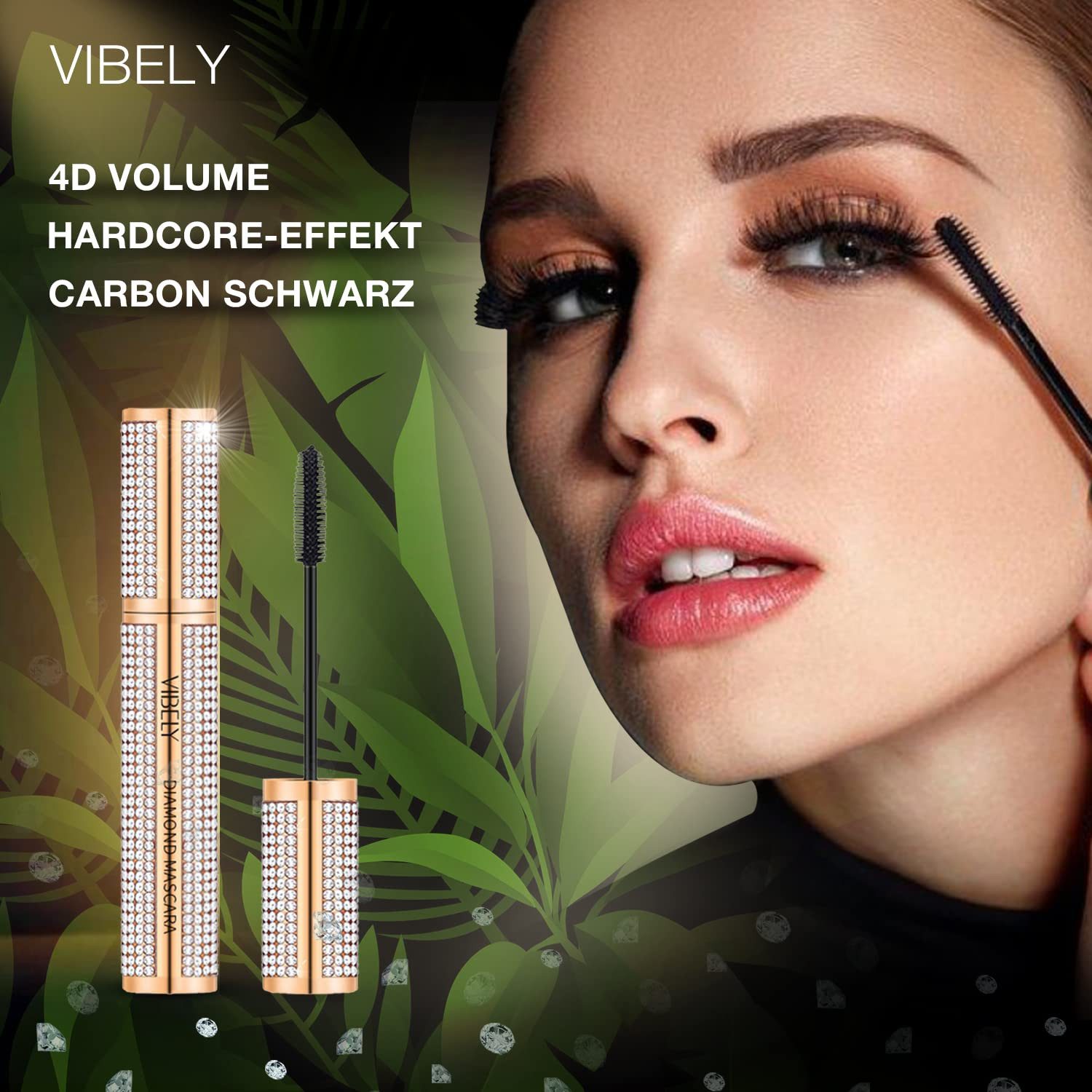 P-Beauty Cosmetic Accessories Mascara 4D Extreme Wasserfeste Volumen Wimperntusche Schwarz Silikon Bürste, 1-tlg. – Bild 4 von 5