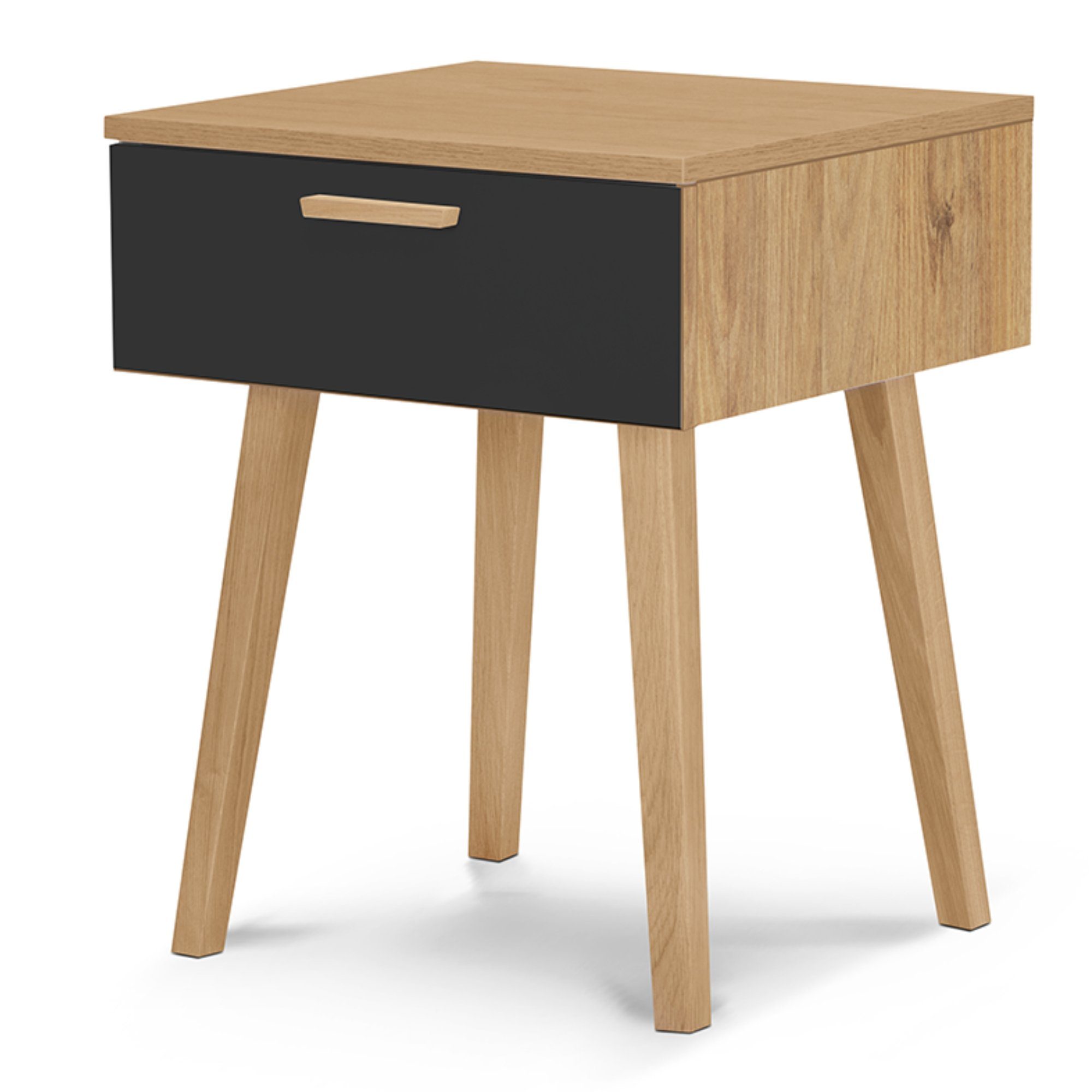 KONSIMO® Nachttisch FRISK Nachtkonsolen Nachtschränke, mit Schubladen, Skandinavischer Stil, Höhe der Füße 42 cm