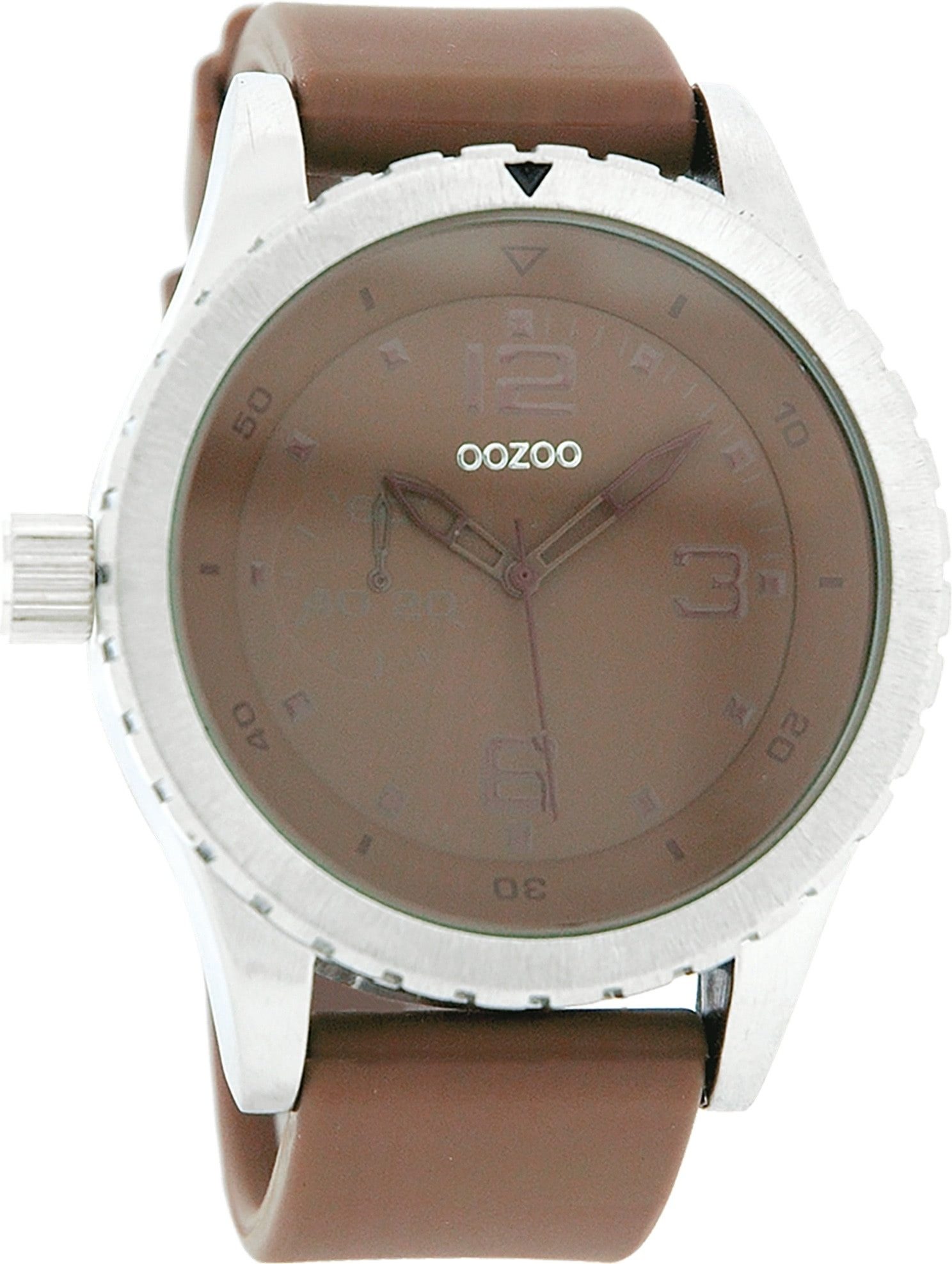 OOZOO Quarzuhr Oozoo Unisex Armbanduhr Vintage Series, (Analoguhr), Damen, Herrenuhr rund, groß (ca. 45mm) Lederarmband braun