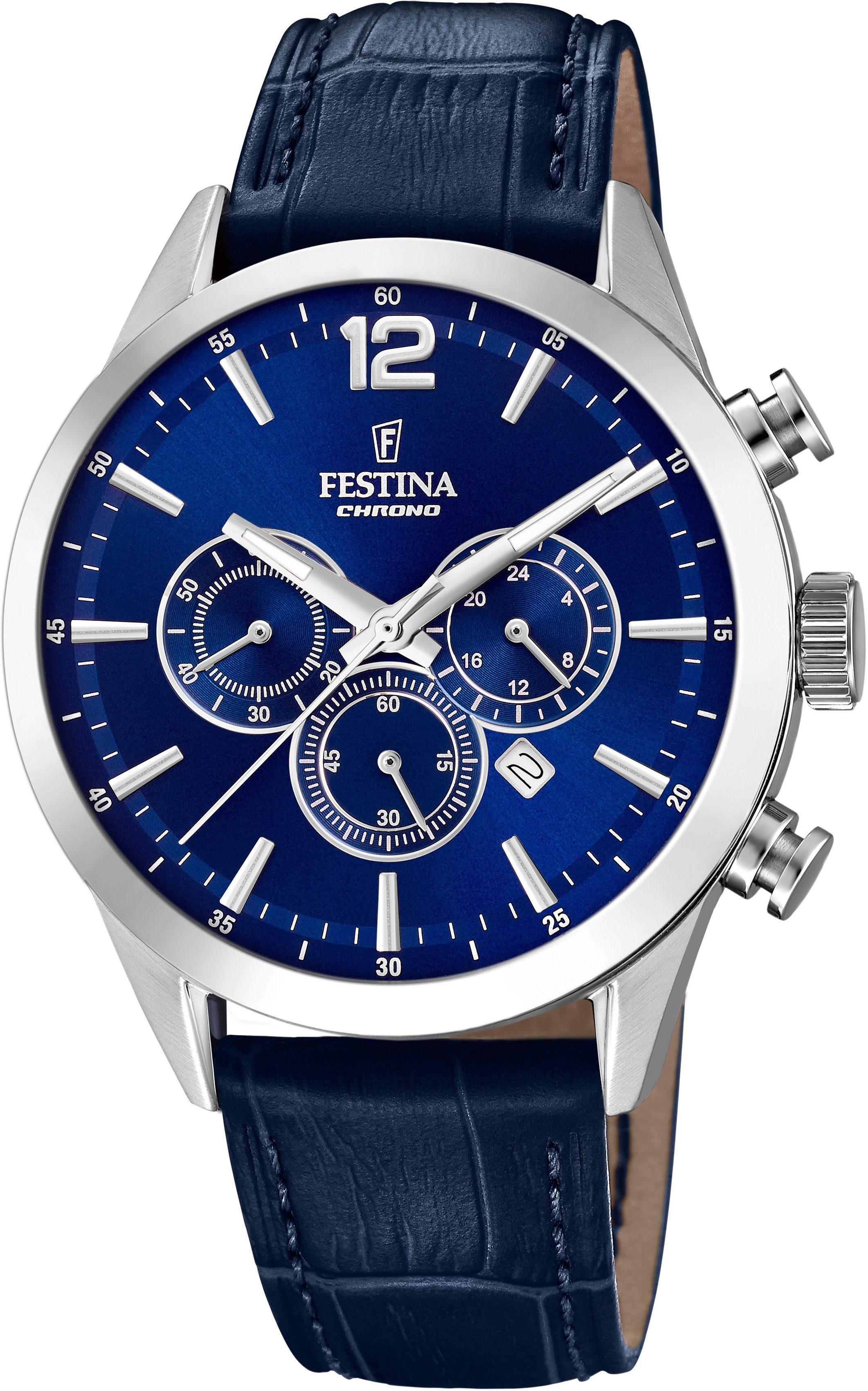 Festina Chronograph Timeless Chronograph, F20542/2, Armbanduhr, Quarzuhr, Herrenuhr, Stoppfunktion