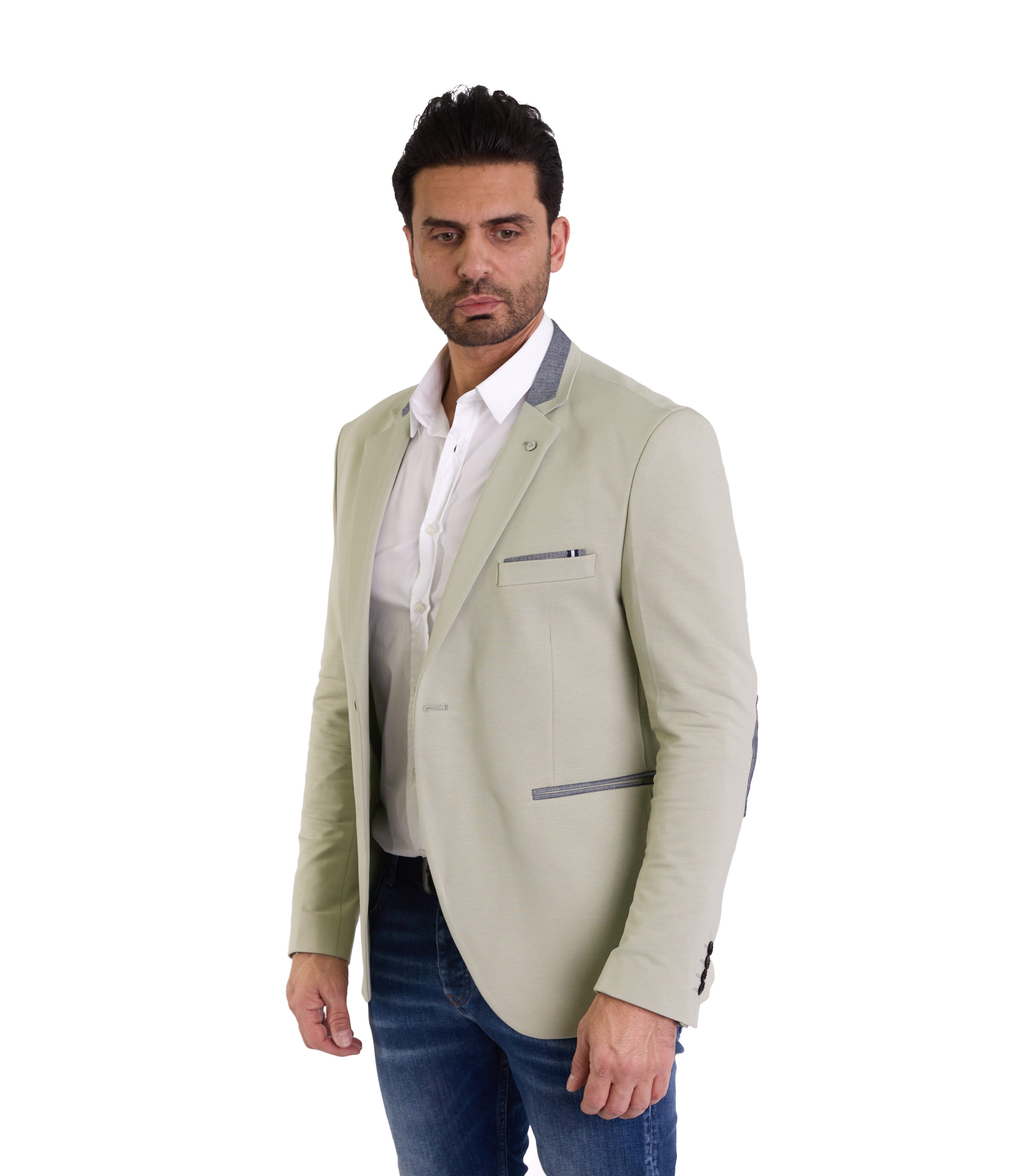 Denim Distriqt Jerseysakko Sportliches Herren Jersey Sakko mit besonderen D günstig online kaufen