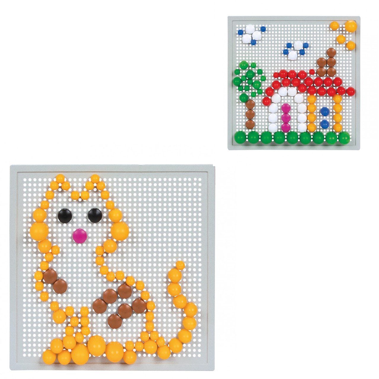 Pilsan Spielcenter Steckspiel 03333 Mosaik, 52-teiliges Sortierspiel bunte Stecker Steckbrett