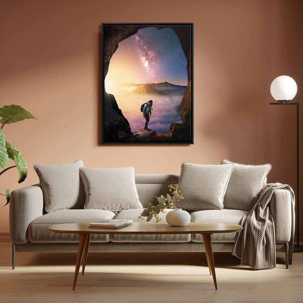 of Erfolg Rahmen Leinwandbild, DOTCOMCANVAS® Premium View - Freedom - Leinwandbild Motivation - weißer