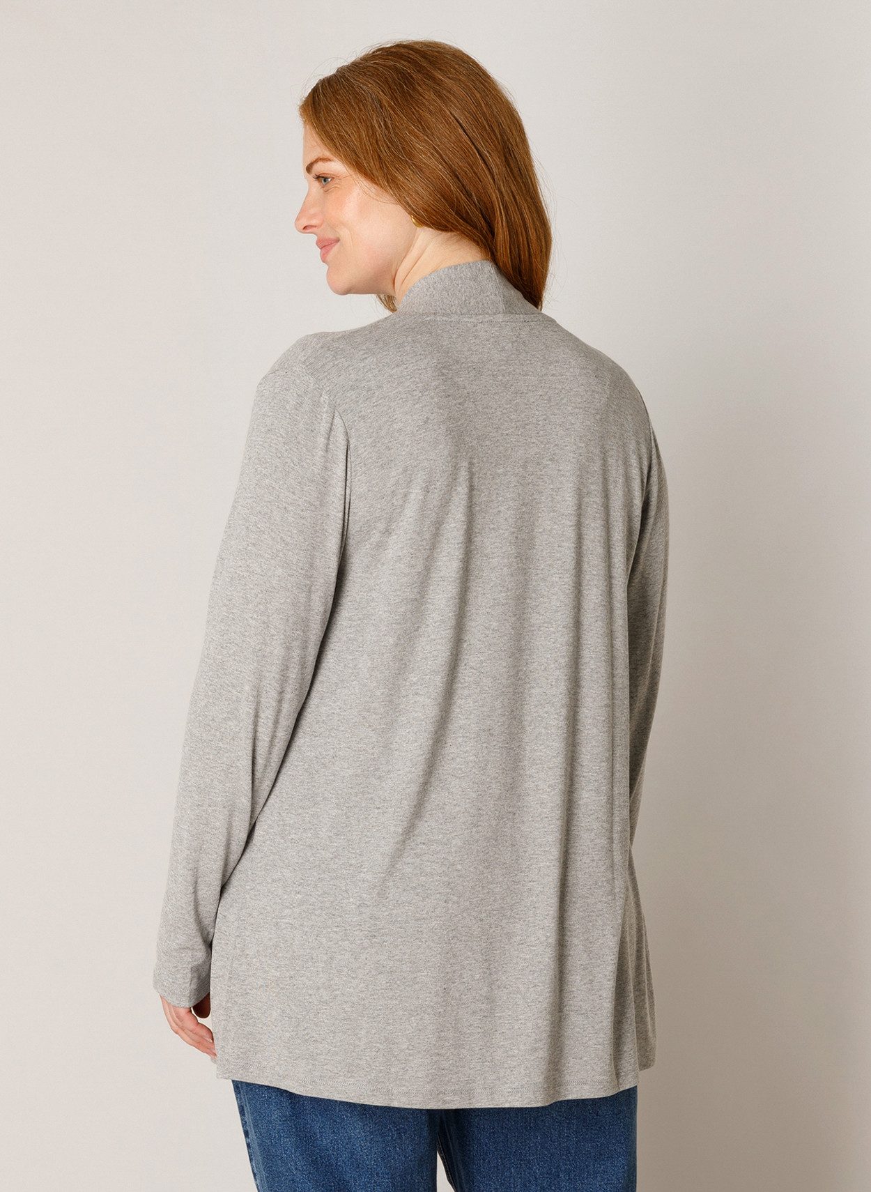 Base Level Curvy Strickjacke offen, ohne Verschluss