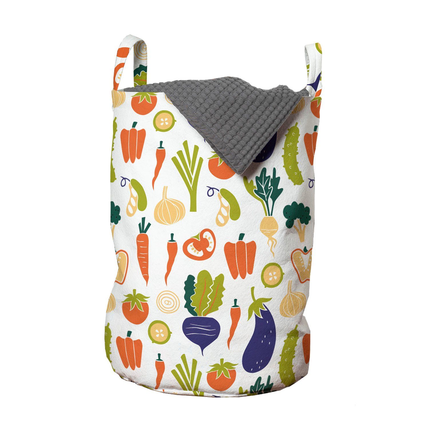 Abakuhaus Wäschesäckchen Wäschekorb mit Griffen Kordelzugverschluss für Waschsalons, Garten Bio-Ernte-Gemüse