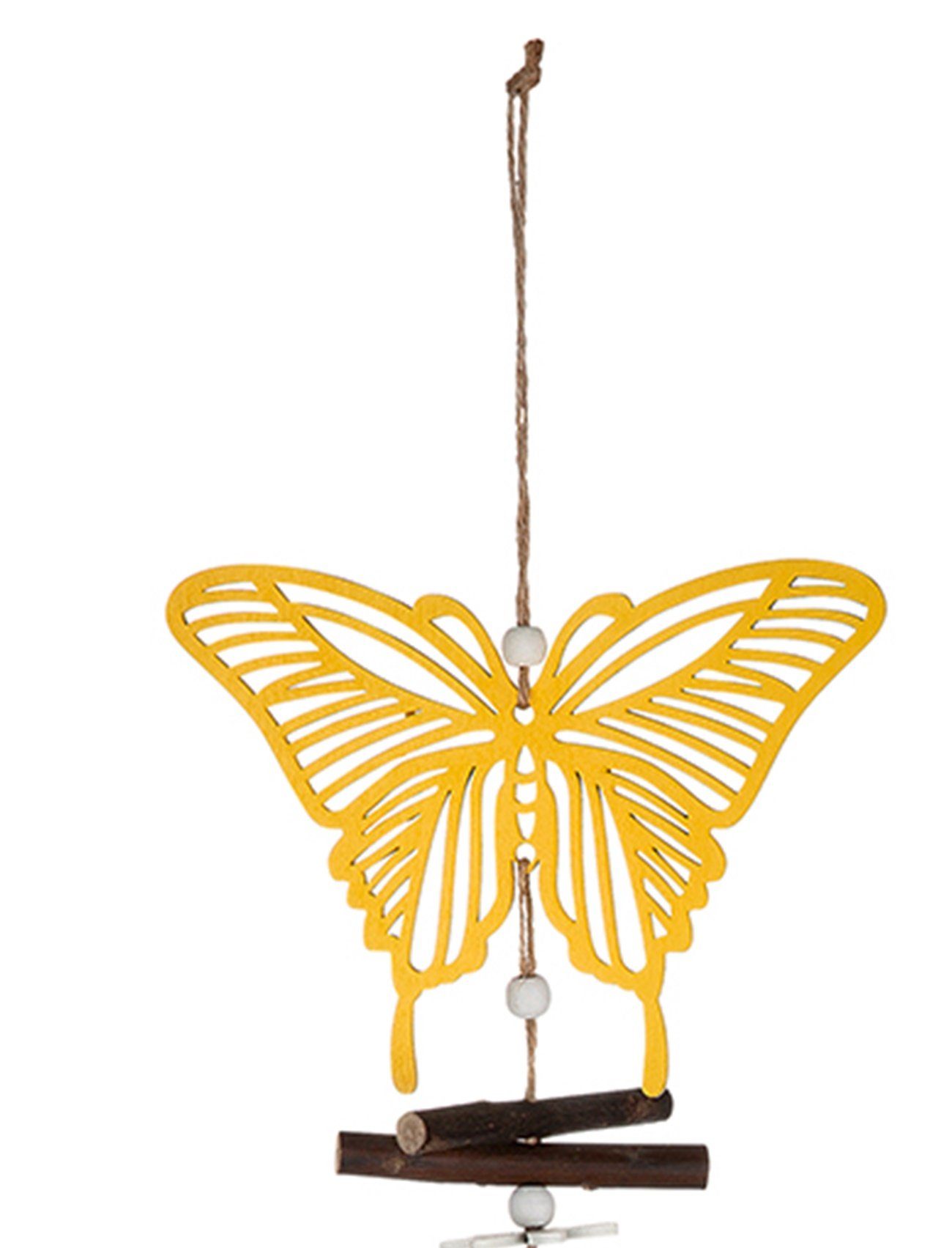 dekojohnson Hängedekoration Fensterhänger Schmetterling gelb Glöckchen mit 60cm