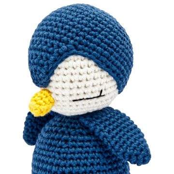 miniHeld Babypuppe Handgestrickter Pinguin gehäkelt aus Baumwolle Spielzeug 16 cm