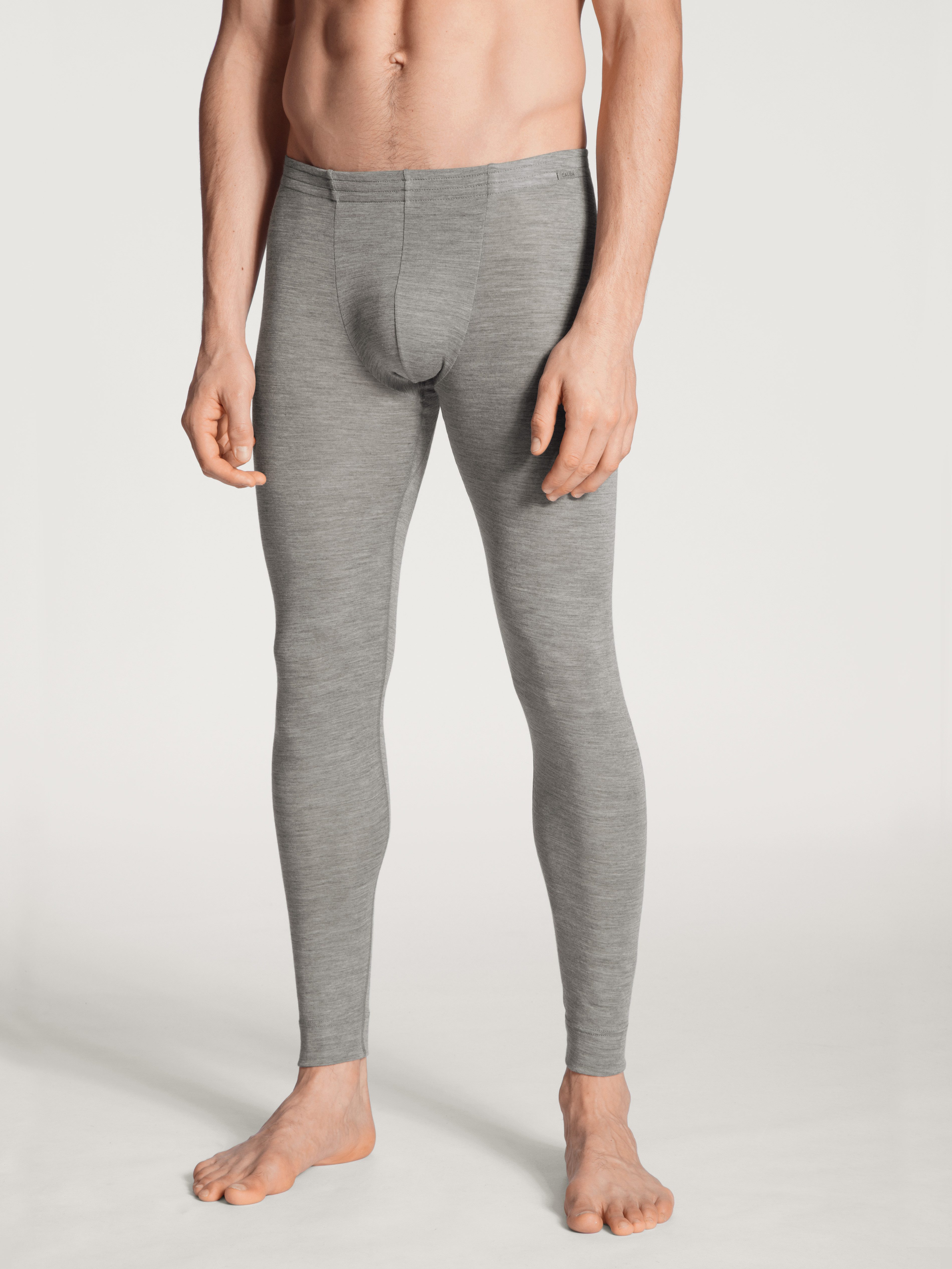 CALIDA Leggings Wool & Silk wärmend, atmungsaktiv, Feinripp-Qualität, Melè-Optik, weich