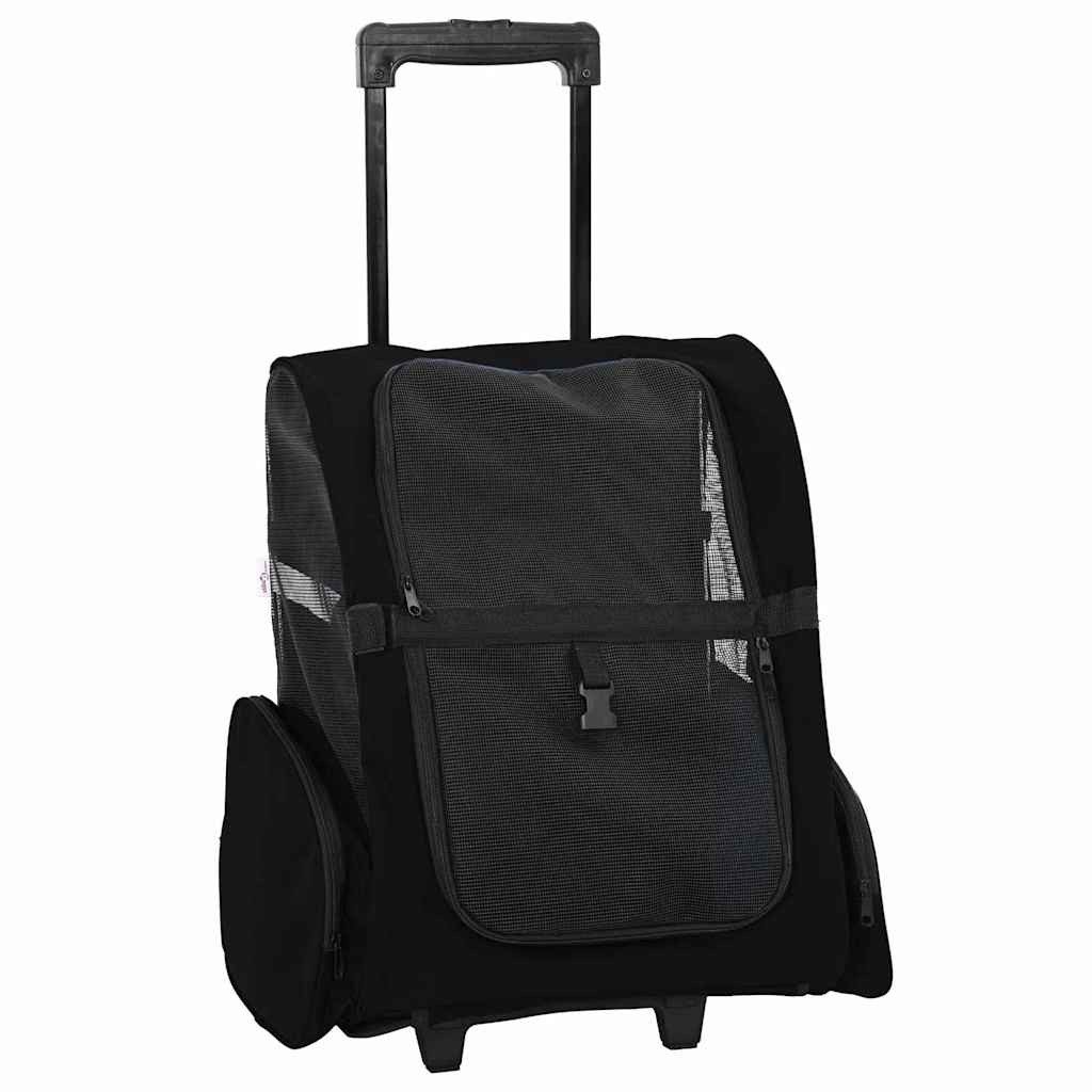 vidaXL Hundebuggy Trolley für Haustiere 3-in-1 Schwarz 48x32x(57-106) cm cm Oxford-Geweb