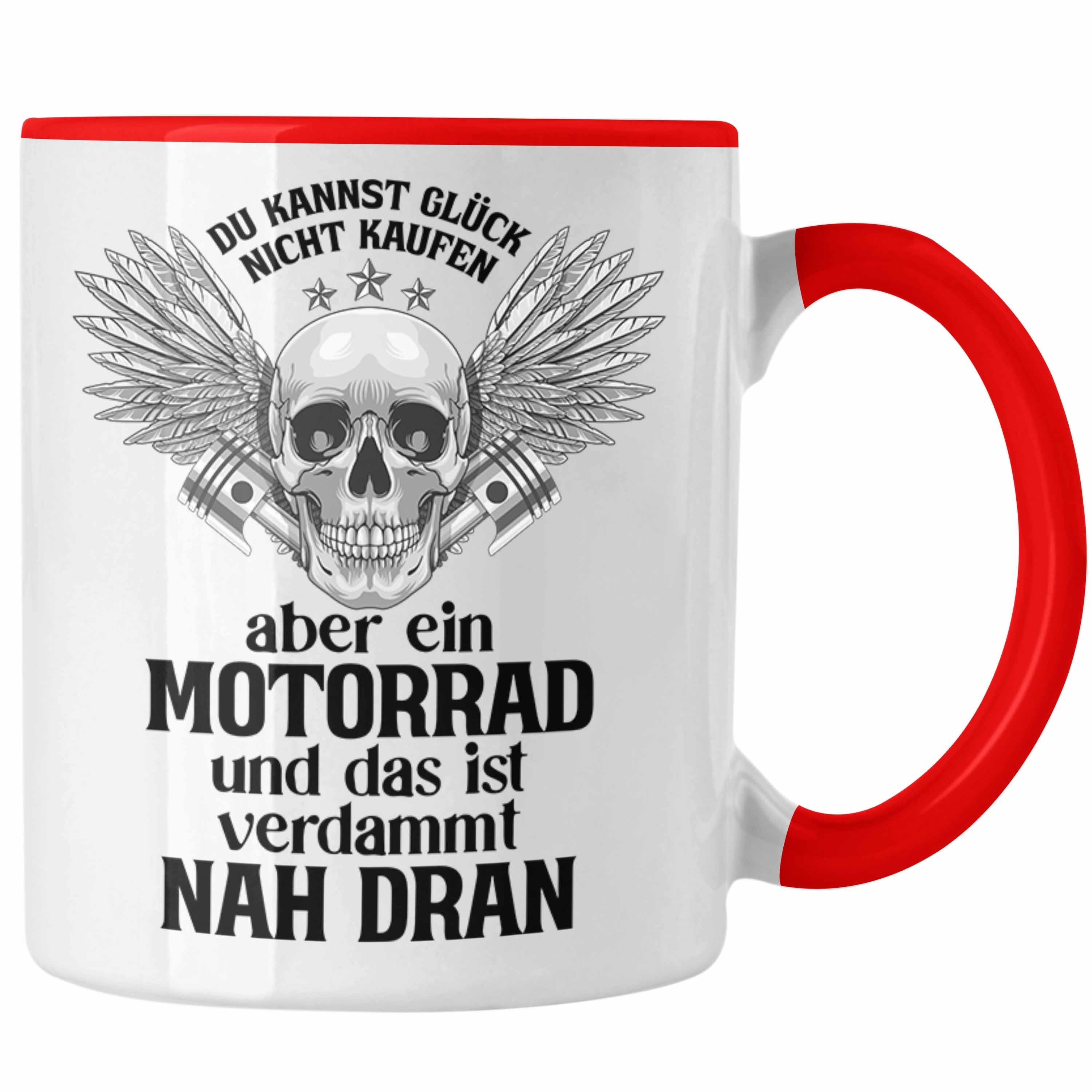 Trendation Tasse Trendation - Rot Kaffeetasse Geschenk Herren Biker für Spruch Männer Motorradfahrer Motorrad für Tasse