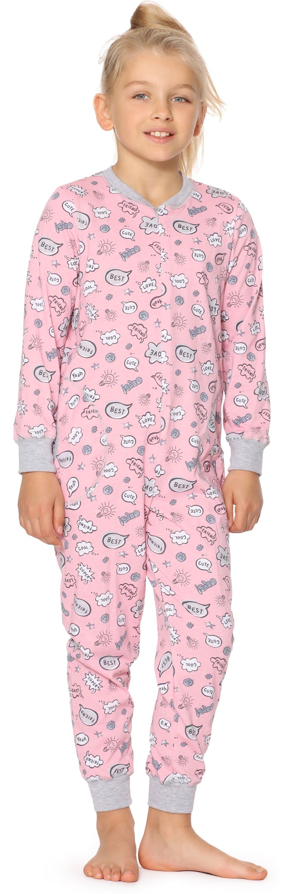 Schlafanzug Mädchen Merry Schlafanzug Jumpsuit Rosa MS10-186 Wolken Style