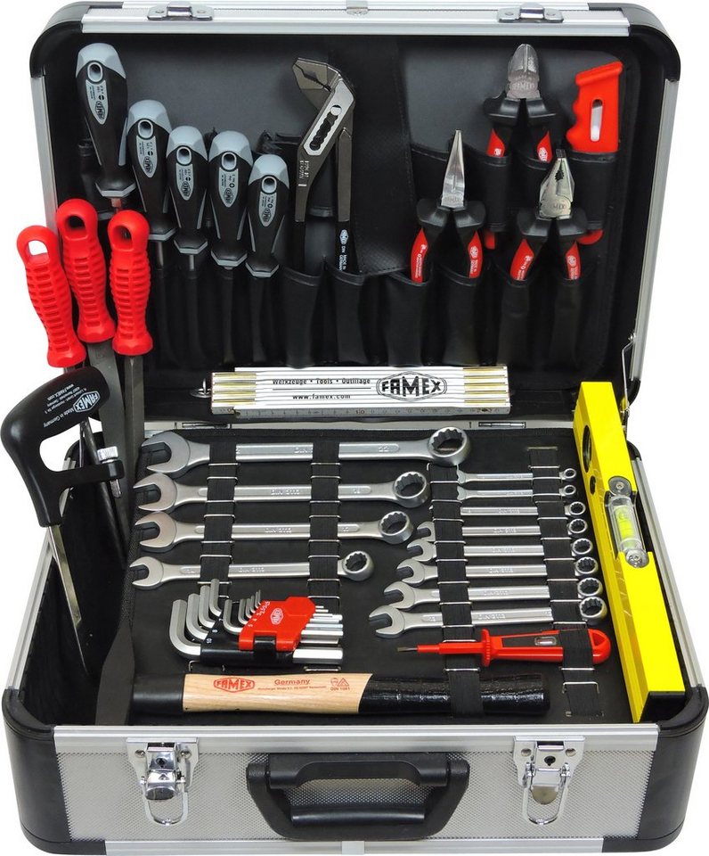 FAMEX Werkzeugset FAMEX 729-89 Werkzeugkoffer mit Werkzeugbestückung  Werkzeugkasten Werkzeugkiste Qualitätswerkzeug, (1-St)