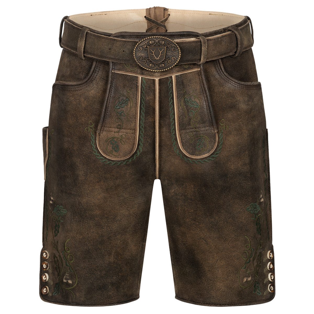 Krüger Trachtenlederhose Tarius Herren (1-tlg) Trachtenlederhose, Trachtenhose, Bayerische Lederhose, Oktoberfest