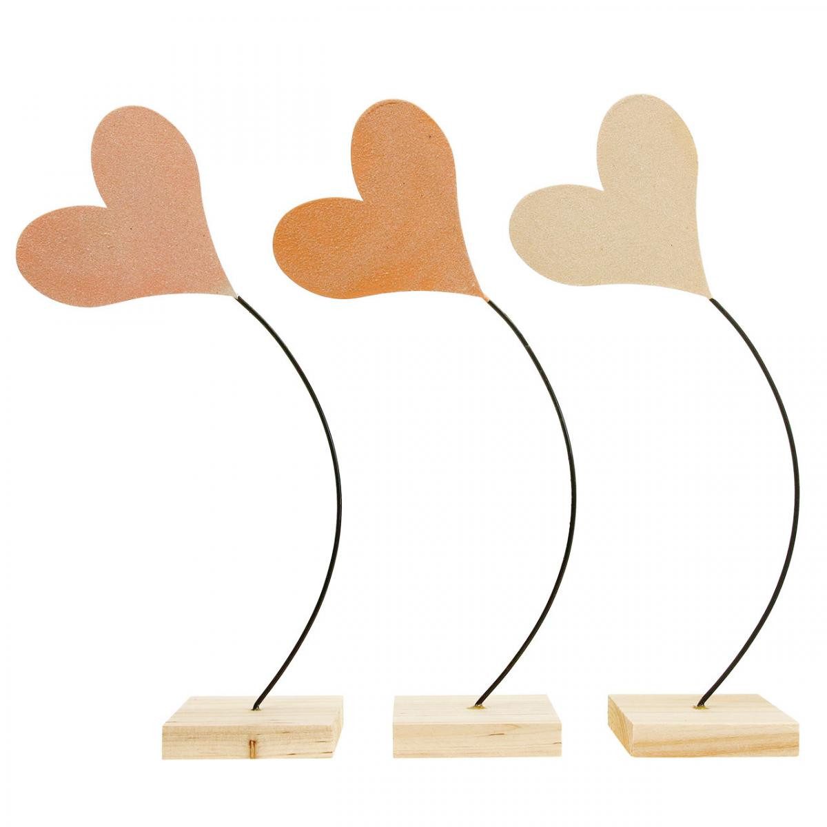 Florists Products Streudeko Tischdeko Herzen Hochzeit Deko Metall Orange Gelb 40cm 3St