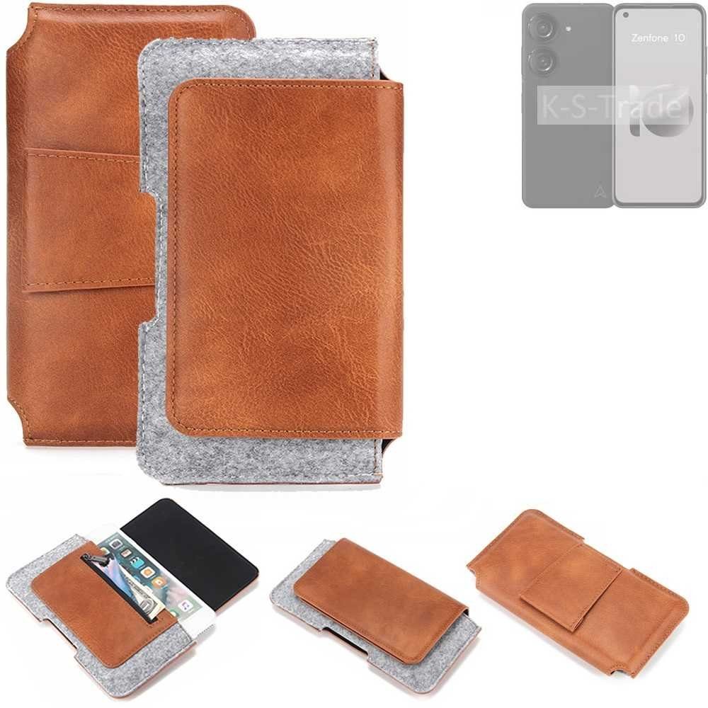 K-S-Trade Handyhülle für Asus Zenfone 10, Handyhülle Schutzhülle Gürteltasche Holster Gürtel Tasche