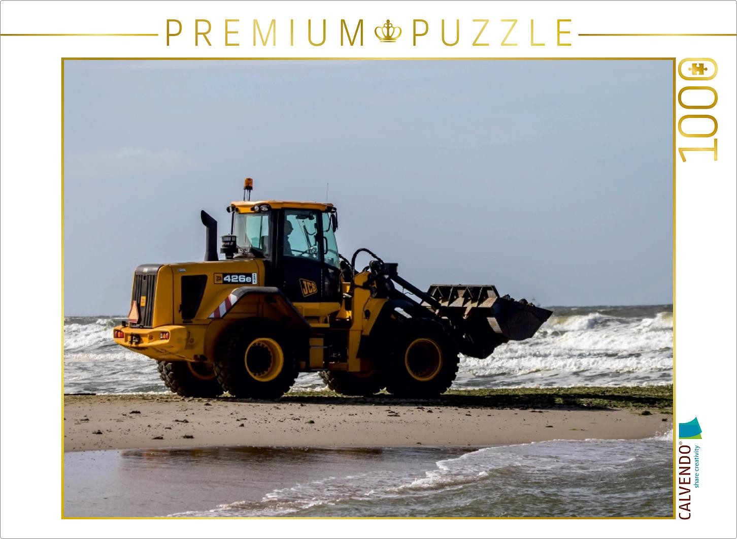 CALVENDO Puzzle CALVENDO Puzzle Bagger am Strand 1000 Teile Puzzle quer, 1000 pieces, 1000 Puzzleteile