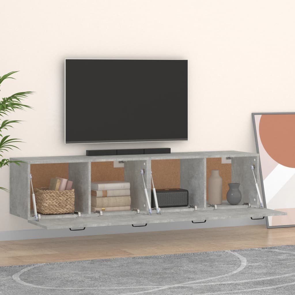 vidaXL Schranksystem Wandschränke 2 Stk. Betongrau 60x36,5x35 cm Holzwerkstoff (1-St)