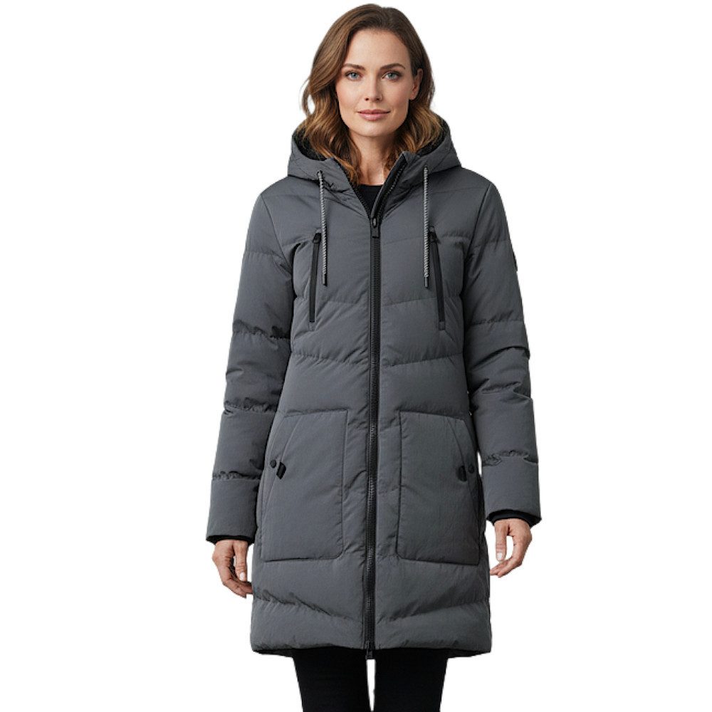 Kjelvik Wintermantel Elles Padded Schmal geschnittener Steppmantel mit Kapuze, 2-Wege-Reißverschluss – Bild 5 von 5