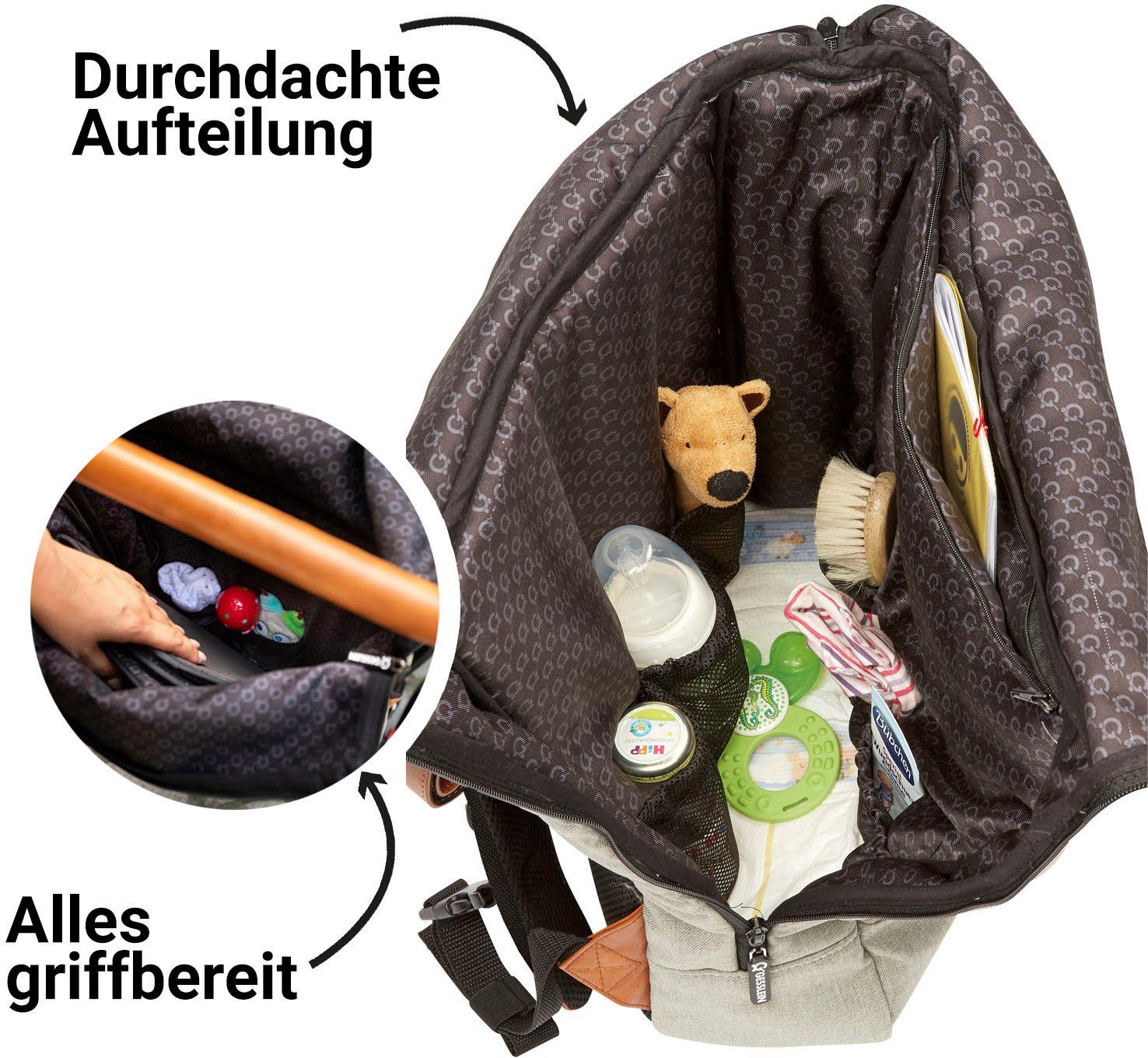 in Wickelrucksack Germany steingrau, N°6, Gesslein Made