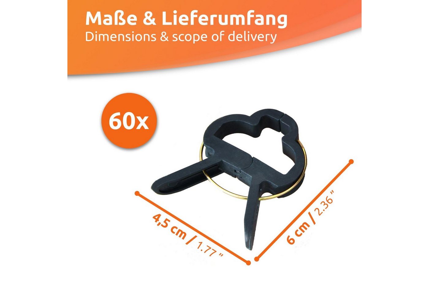 Thumbnail - ECENCE Gartenpflege-Set 60x Pflanzenclips groß Pflanzenklammern für