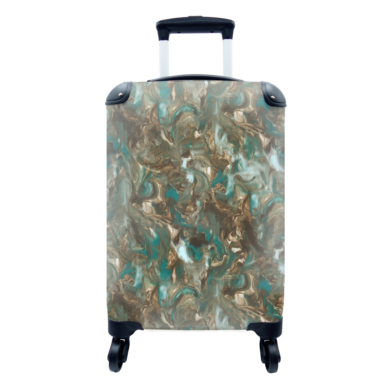 Farbe, Luxus Handgepäckkoffer für Muster Reisekoffer Reisetasche - Ferien, - mit MuchoWow Trolley, Marmor Rollen, - rollen, Handgepäck 4