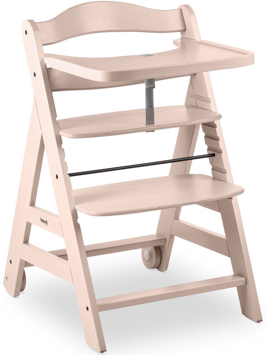 Hauck Hochstuhl Beta+, mit Holzrädern