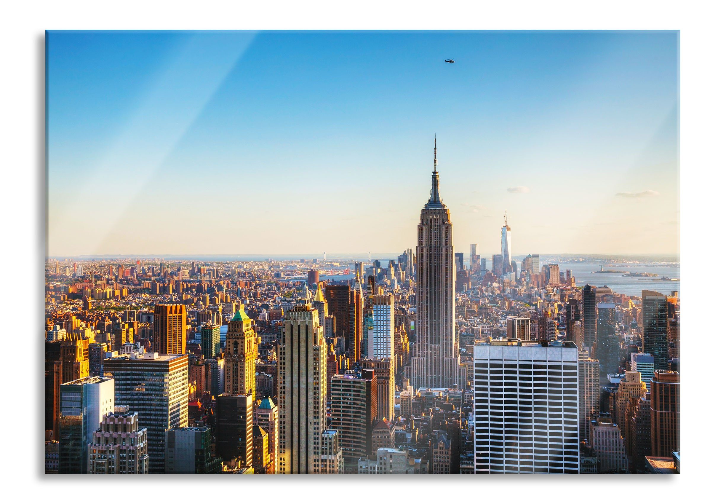 Pixxprint Glasbild Empire State Building in New York, Empire State Building in New York (1 St), Glasbild aus Echtglas, inkl. Aufhängungen und Abstandshalter | Bilder