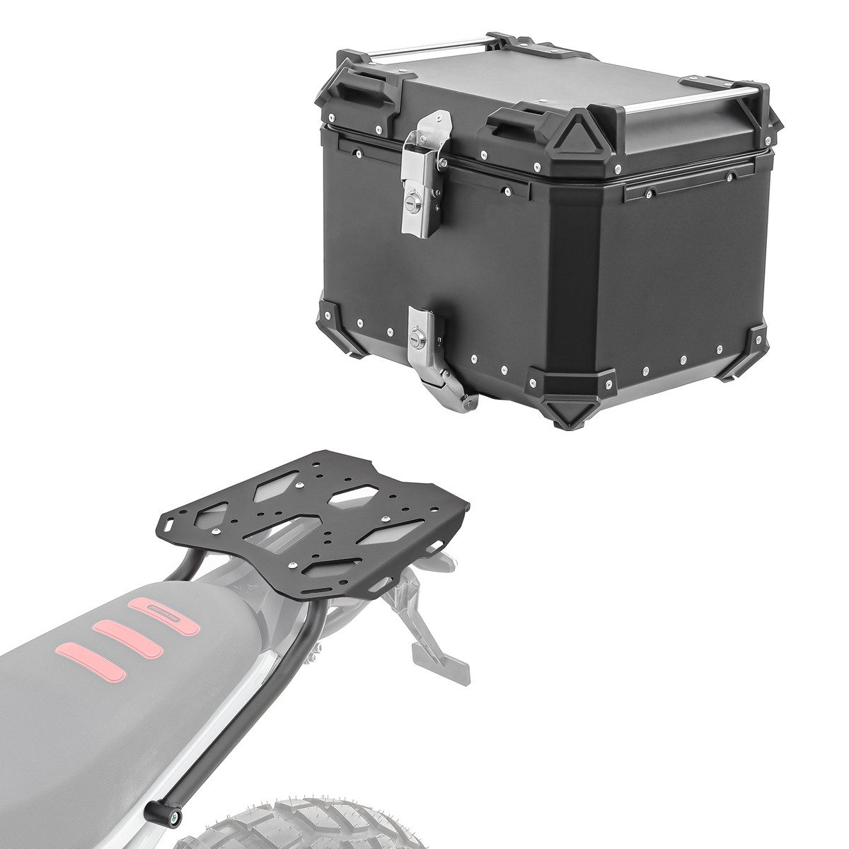 Bagtecs Topcase Set Alu Topcase + Gepäckbrücke für BMW F 900 GS 24-25 XB45 DPL1