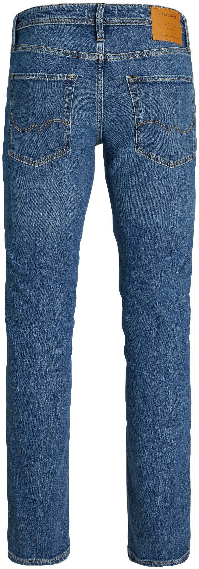 Jack & Jones Regular-fit-Jeans JJICLARK im Used-Look, Stretchkomfort und niedrige Leibhöhe Baumwolle, regular fit