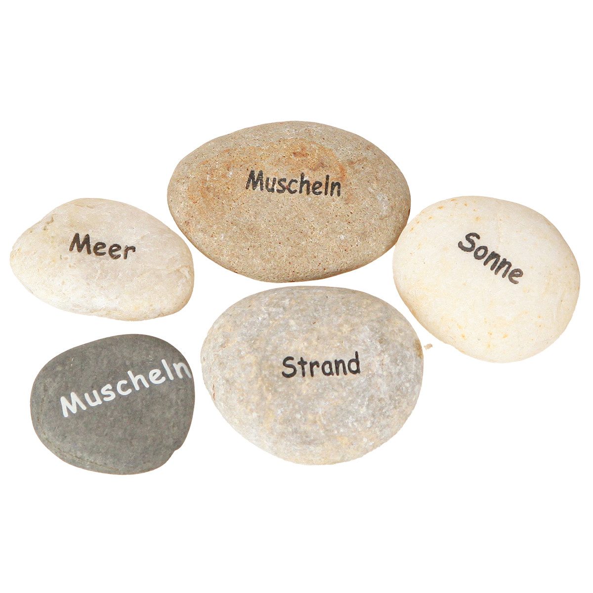 Posiwio Dekofigur Tischdeko Maritim Kieselsteine Natur 12er Set 5–8cm, 12 Stück