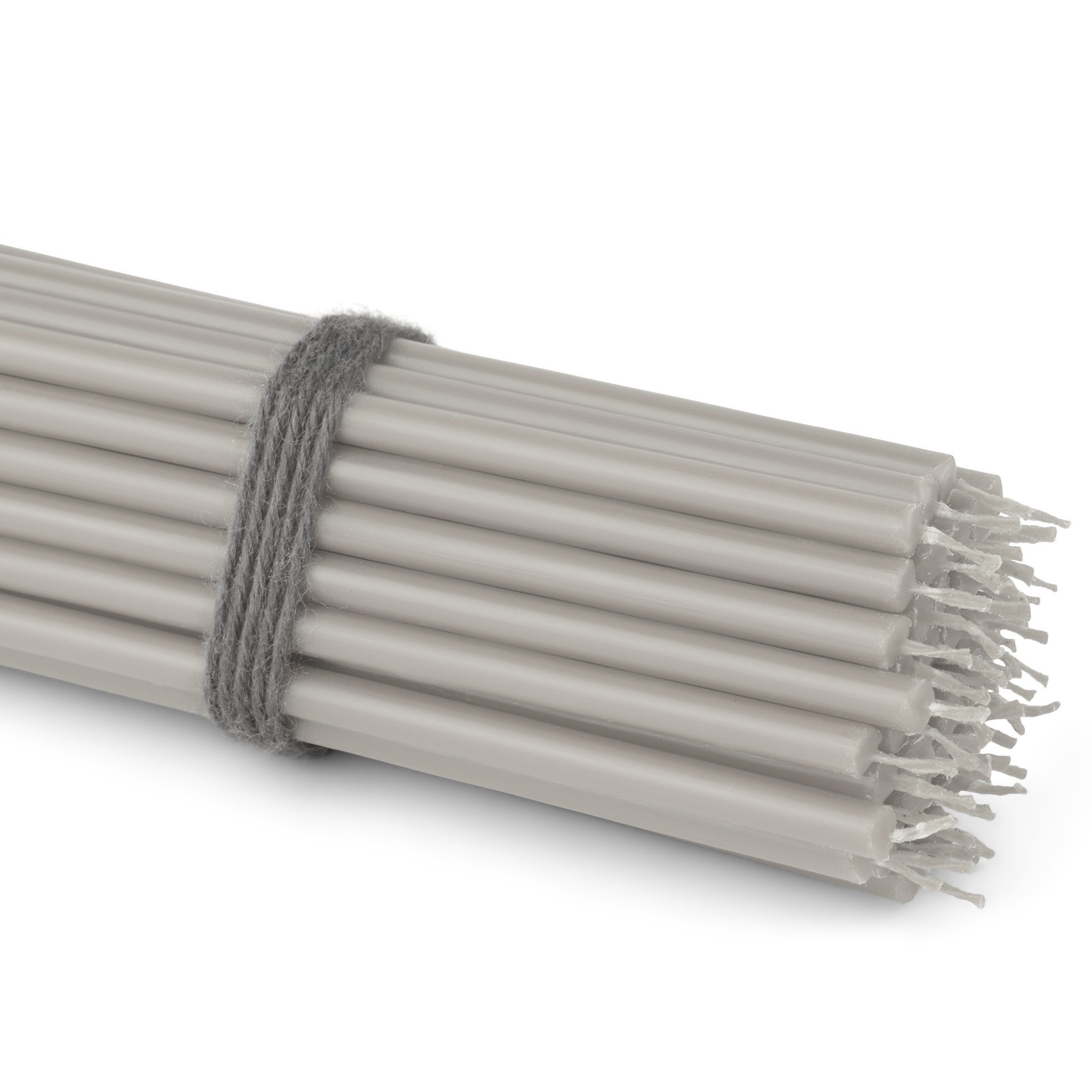 NKlaus Spitzkerze 50x Stabkerzen grau Rußfrei Tropffrei dünn L 16cm (50 Stü günstig online kaufen