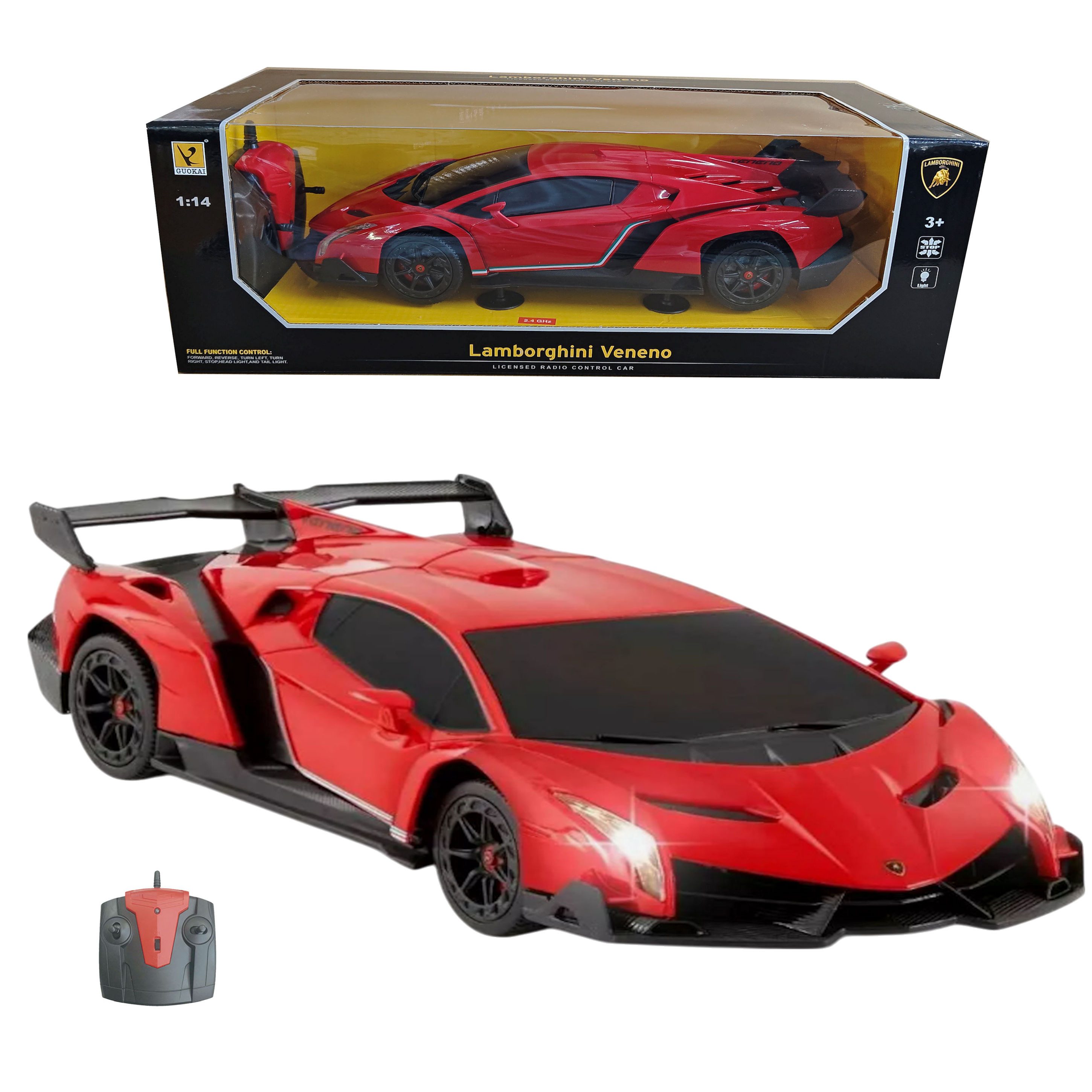 COIL RC-Auto Ferngesteuertes Auto, Modellfahrzeug, Lamborghini Veneno, 1:14, LED, Frequenz: 2,4 GHz, für Kinder ab 3 Jahren